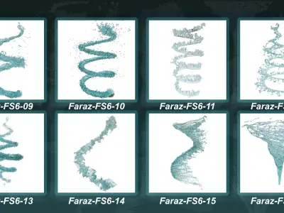 30 Fluid splash vol 6 Vortical and Spiral 3D model