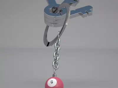 G Snooker Ball with Keychain 3D model