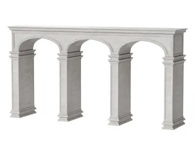 Classic Stone Arcade Facade with Opening Columns  3D model