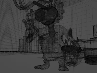 ET 3D Model with Rig and Scene 3D model