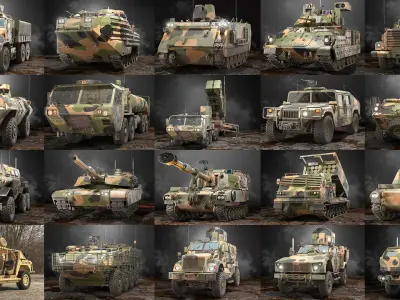  American Wheeled And Tracked Military Vehicles 20 in 1 PBR 