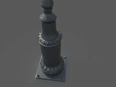 Lampost street lamp Low-poly 3D model