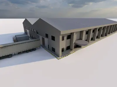 Warehouse-Warehouse Building 3D model 15
