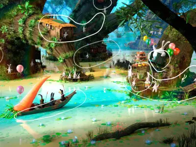 old wooden stylized building props low poly collection Low-poly 3D model