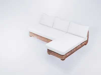 Low Poly Outdoor Corner Sofa 3D model