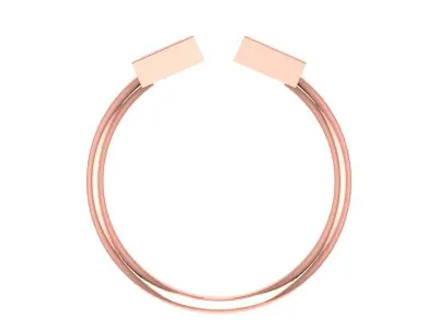 Women Open End Light Weight Band Ring 3D print model 7