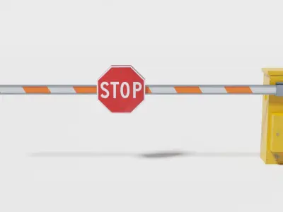 Security entrance barrier Low-poly 3D model