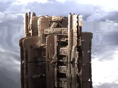 Sci fi Zulu library exterior  3D model