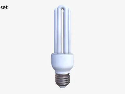 Realistic Fluorescent Lightbulb Low-poly 3D model