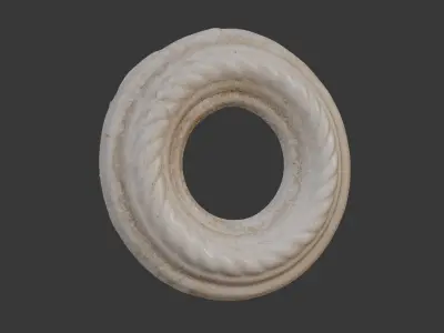  Circular Plaster Rosette Scan Low-poly 3D model
