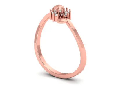 Solitaire Wedding Engagement Women Flower Bypass Rings 3D print model purchase