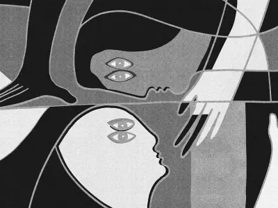 Abstract Dual Faces Mural Texture  Texture