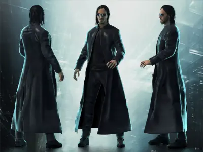 Neo from Matrix 4 Resurrections Low-poly 3D model