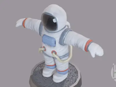 Cartoon low poly astronaut character Low-poly 3D model