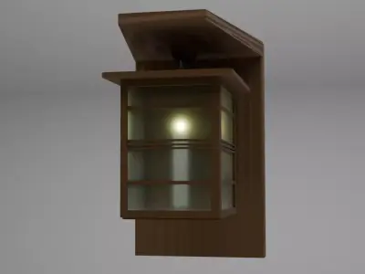 Cartoon simple stylized Wall Scone Light for Games and Others Low-poly 3D model