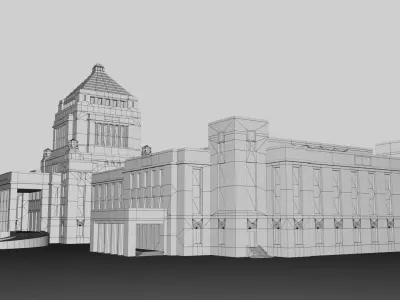 The National Diet Building Low-poly 3D model