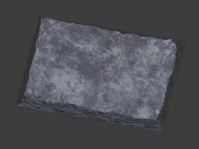 Slate plate Low-poly 3D model