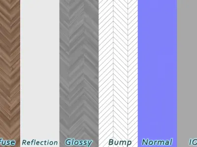 Parquet - Laminate - Wooden floor 4 in 1 3D model