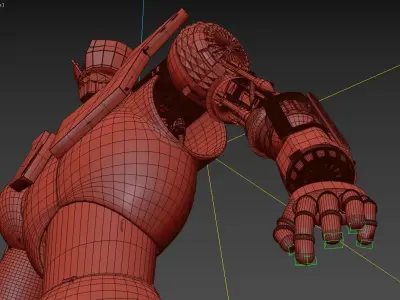 Mazinger - head body pilder - rigged and mapped 3D model