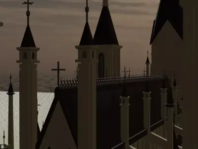 Gothic Style Church Low-poly 3D model