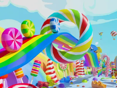 Platformer 4 Candy Low-poly 3D model