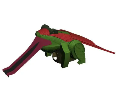 Children wood animal playground frog  3D model