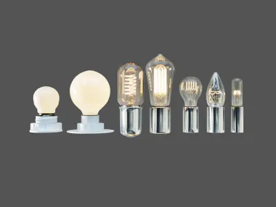 LAMPS SET two light bulbs 3D model