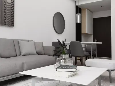 Interior dinner design scene 3D model 3D model