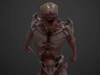 Mutant 2 Humanoid Monster Low-poly 3D model