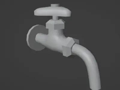 Rusted Tap Low-poly 3D model