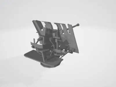 GERMAN WW2 FLAK AA GUN Low-poly 3D model