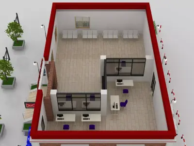 Post Office Low-poly 3D model