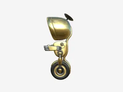Wheel Robot H07 Gold - SciFi Character Design Low-poly 3D model