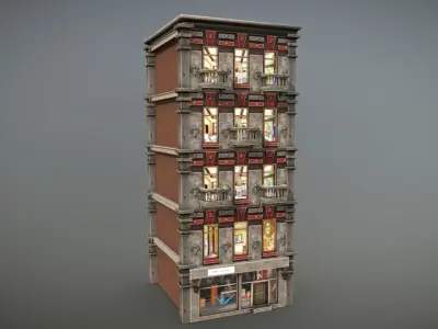 Urban City Building 4  Low-poly 3D model