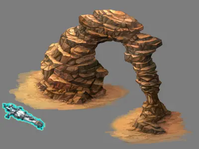 Battlestar - Desert Singular Boulders 01 3D model
