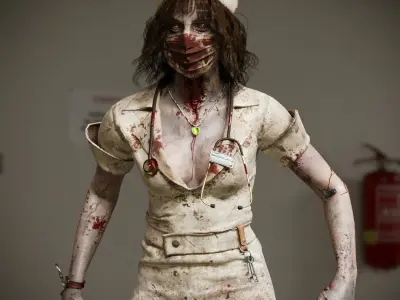  Character Zombie Nurse PBR Rigged 