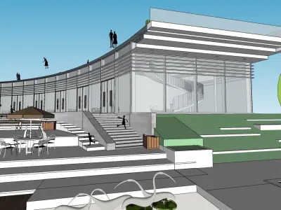 office building landscape 3d sketchup model 3D model