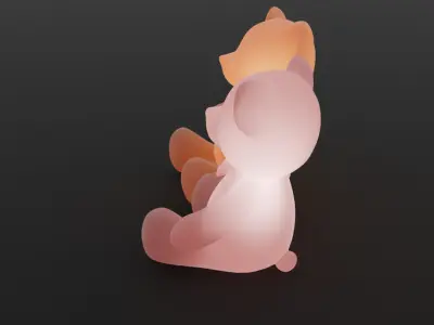 Pair of teddy bears indirect lighting 3D model