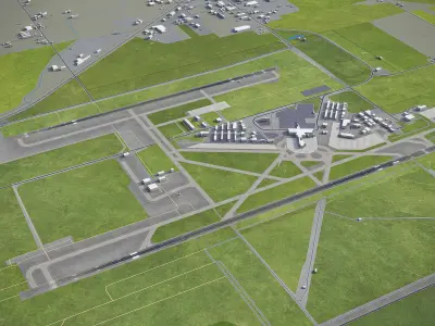 Eugene - Airport - EUG Low-poly 3D model