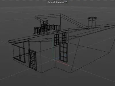 Low poly Cartoon House Low-poly 3D model 2