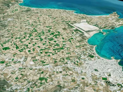 Naxos island 3d model terrain Low-poly 3D model