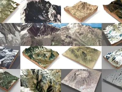 Mountain landscape Collection 3D Model Pack