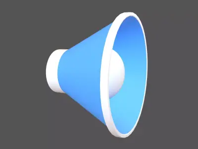 Sound Speaker Icon v1 004 Low-poly 3D model