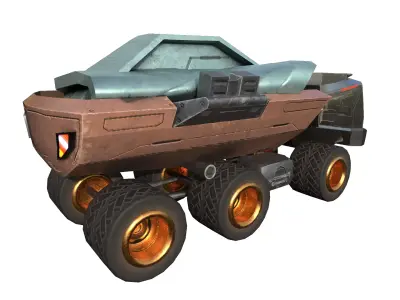 Sci-Fi Truck Model Low-poly 3D model