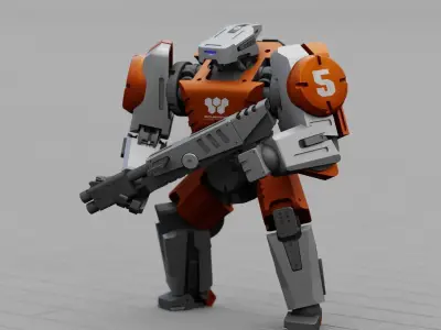BATTLE DROID CRONOS RIGGED 3D model