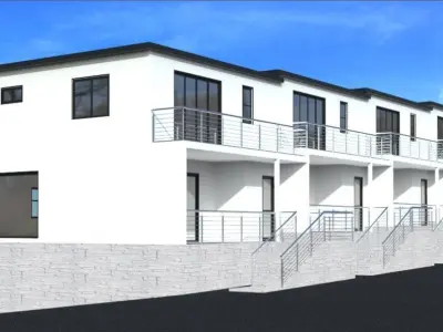 Modern townhouse with drawnings 3D model