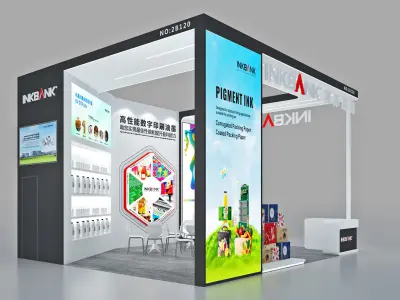 Booth Exhibition Stand Stall 7x6m Height 440cm 3 Open 3D model 3D model