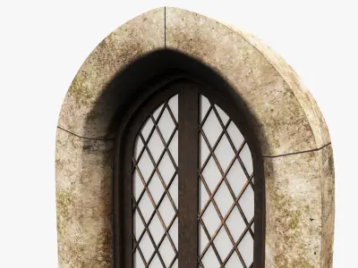 Medieval window Low-poly 3D model