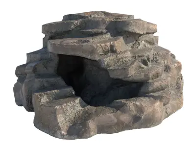 dirt step rock Low-poly 3D model