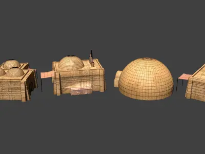 Tatooine Buildings Low-poly 3D model